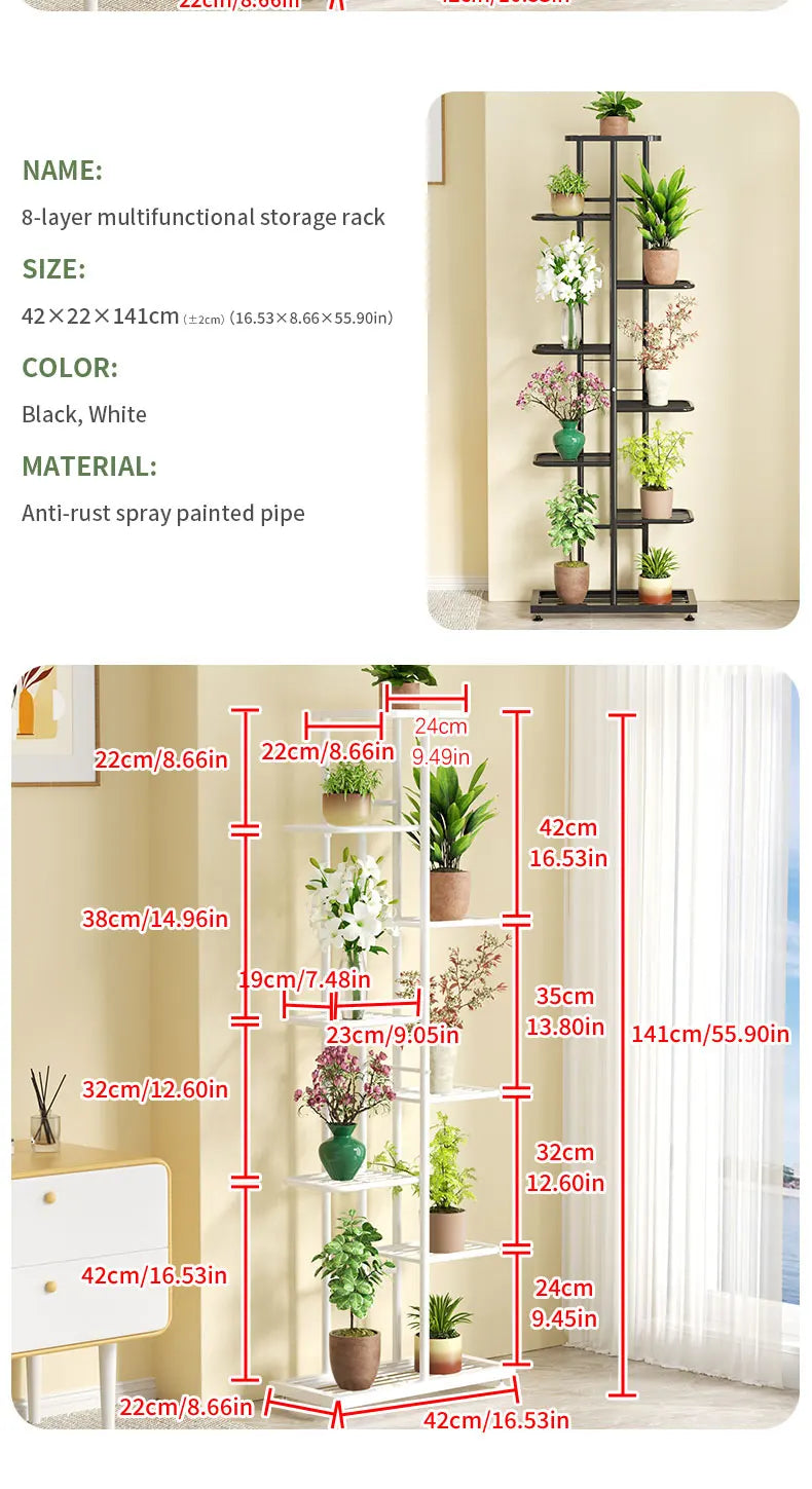 Iron Potted Flower Organizer Plant Stand Rack