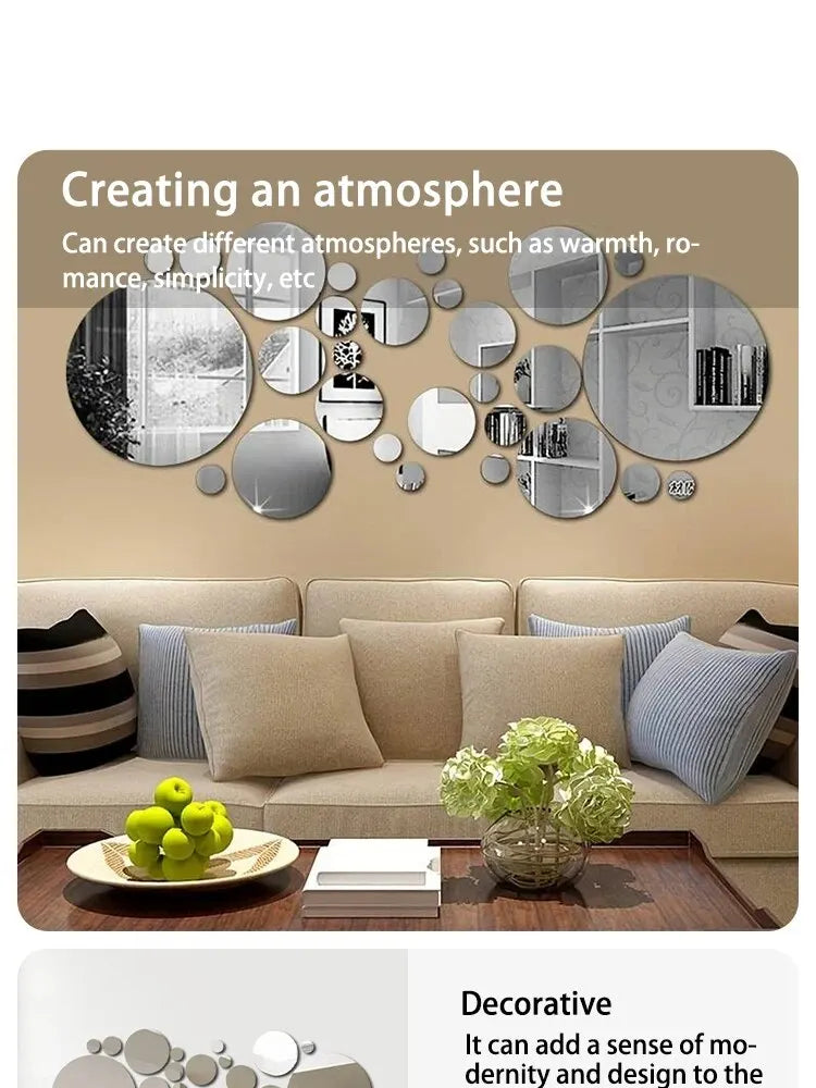 3D Acrylic Mirror Wall Sticker