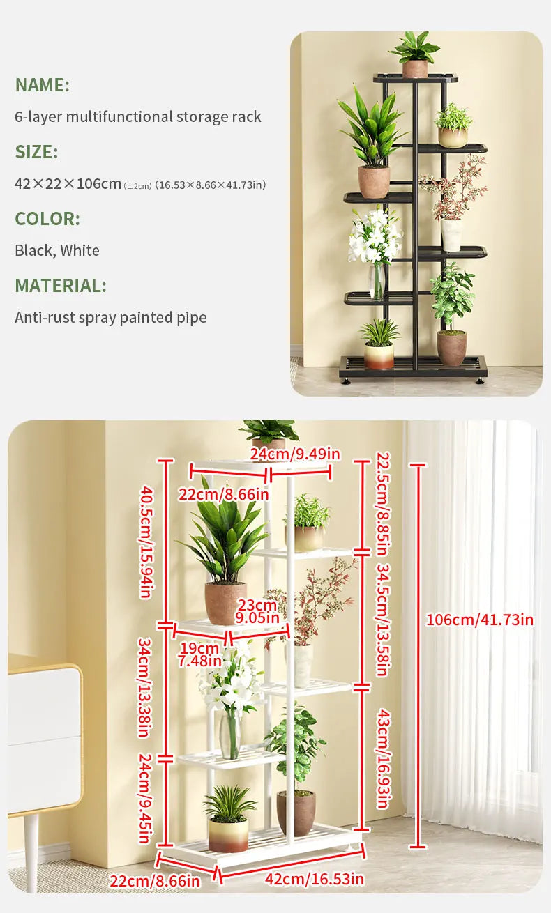 Iron Potted Flower Organizer Plant Stand Rack