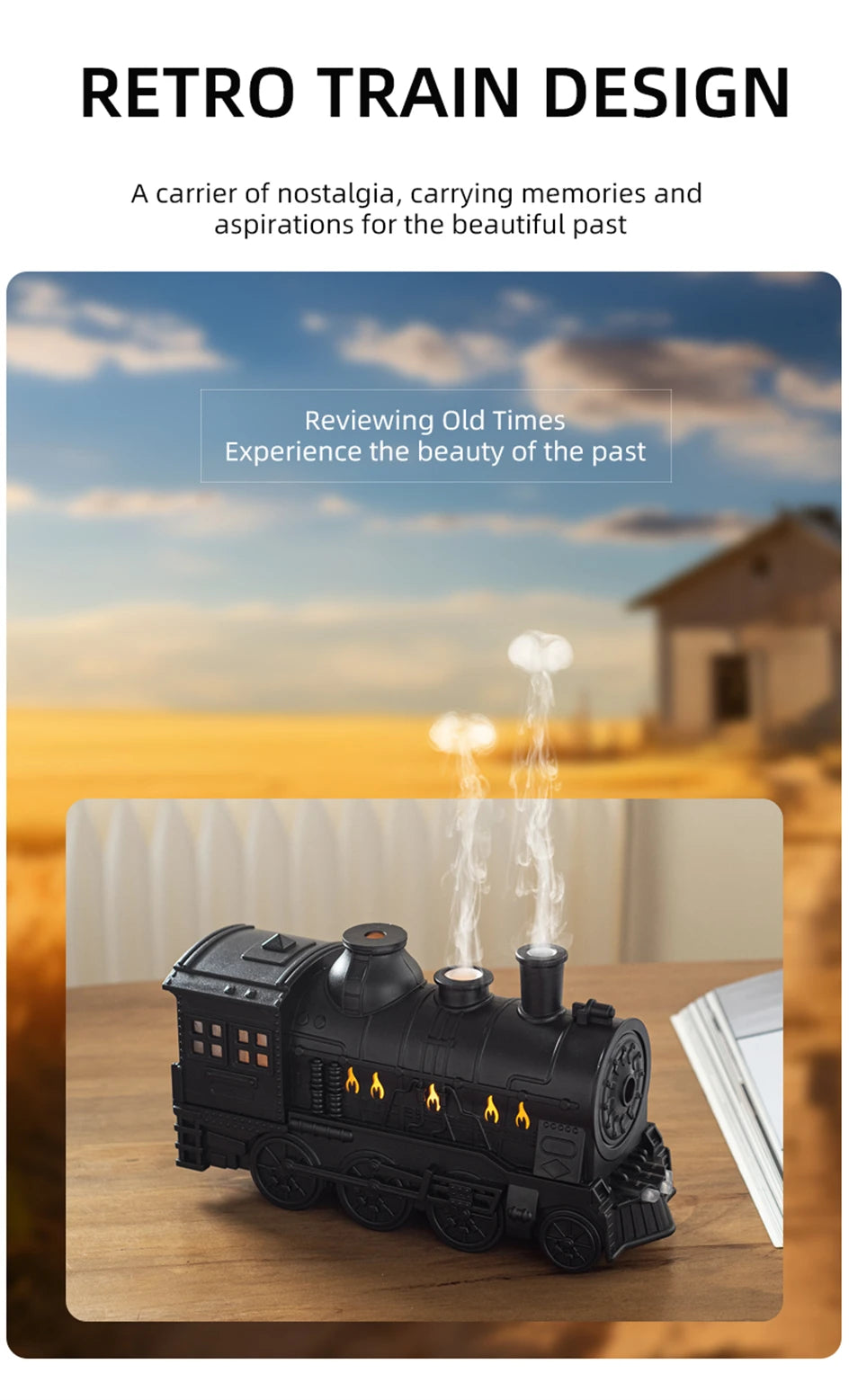 Train Air Humidifier Ultrasonic Aromatherapy Diffusers