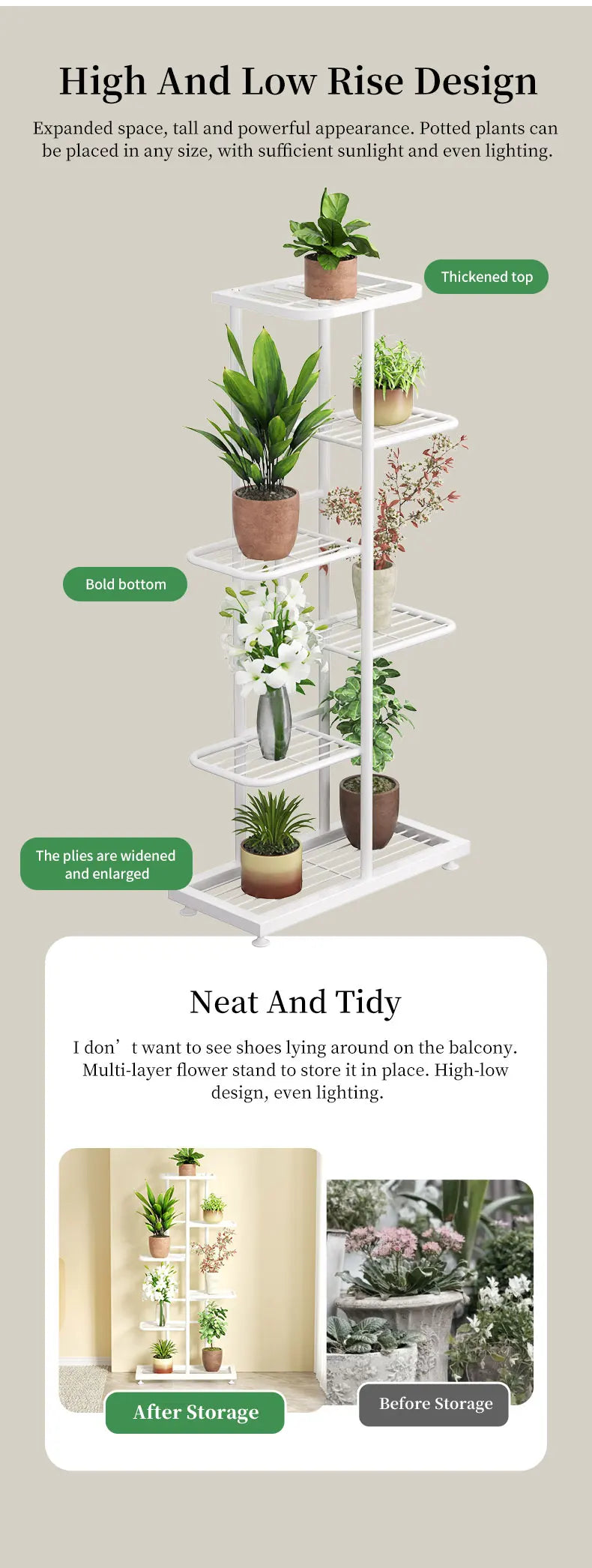 Iron Potted Flower Organizer Plant Stand Rack