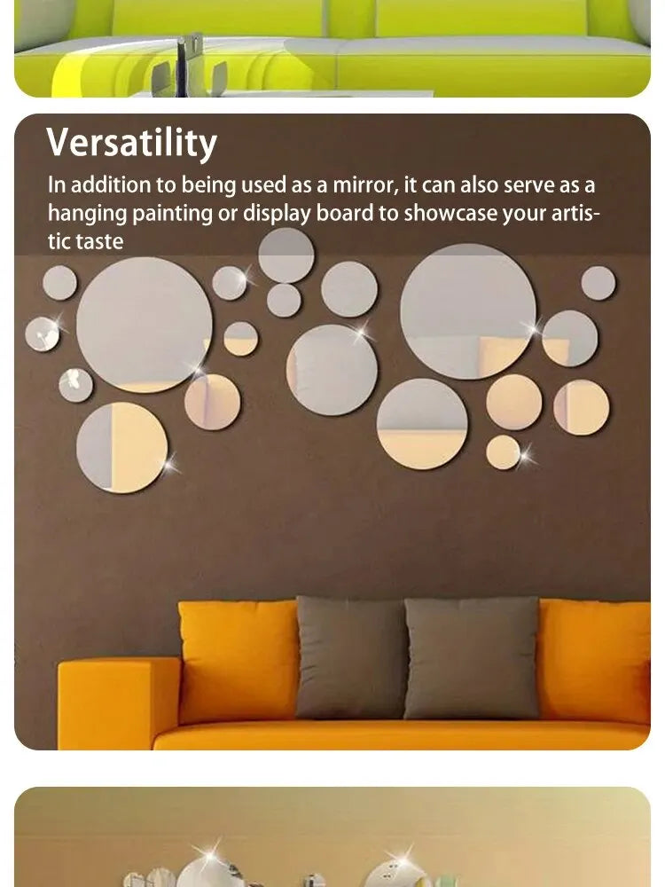 3D Acrylic Mirror Wall Sticker