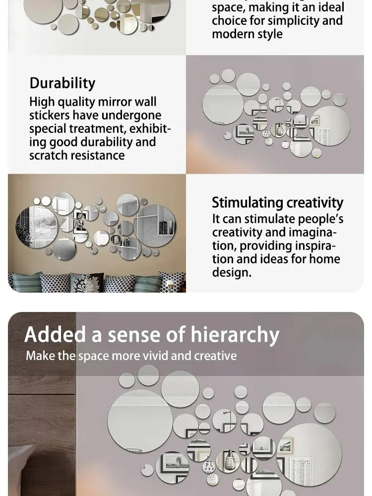 3D Acrylic Mirror Wall Sticker