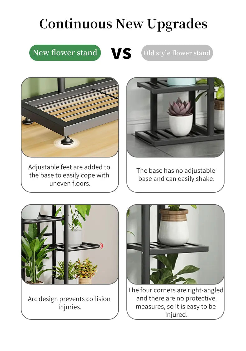 Iron Potted Flower Organizer Plant Stand Rack