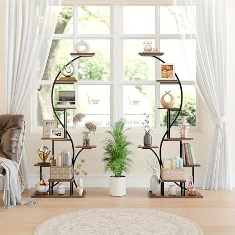 Tall Coner Display Shelves LED Corner Bookshelf Display