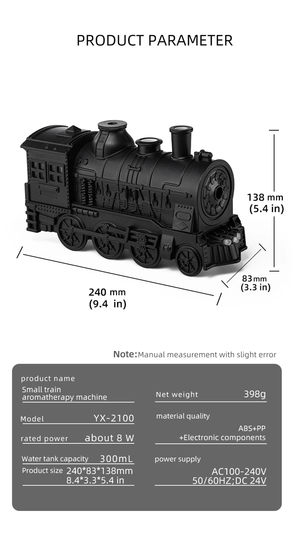 Train Air Humidifier Ultrasonic Aromatherapy Diffusers