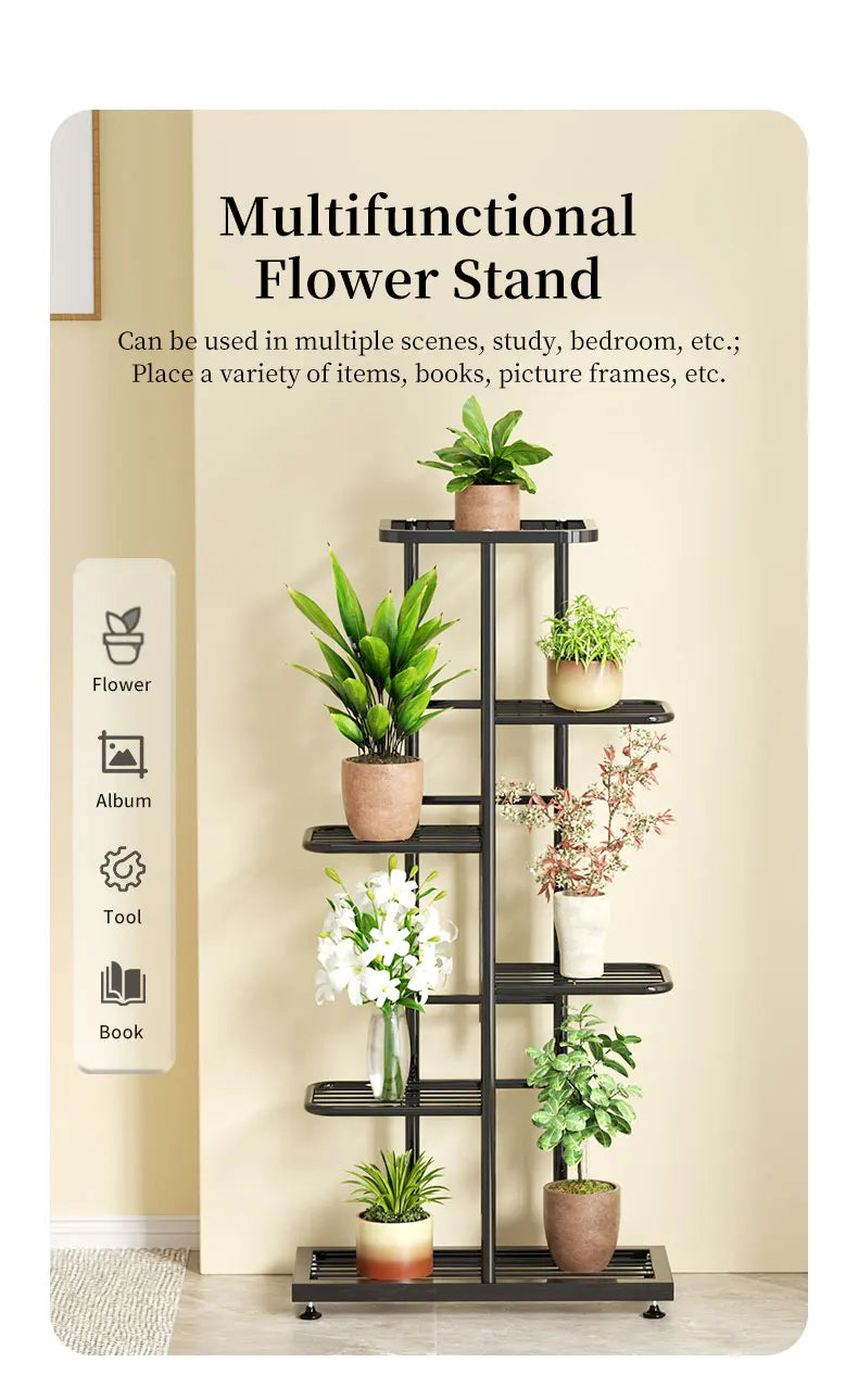 Iron Potted Flower Organizer Plant Stand Rack