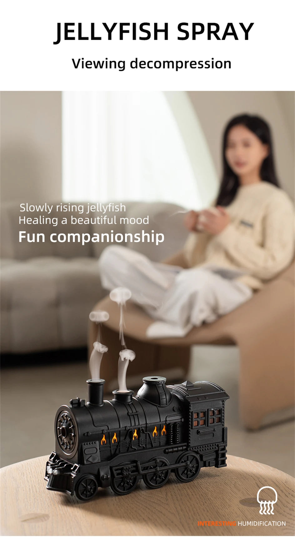 Train Air Humidifier Ultrasonic Aromatherapy Diffusers