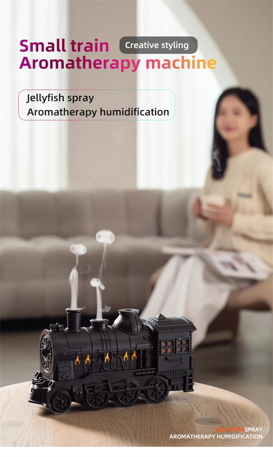 Train Air Humidifier Ultrasonic Aromatherapy Diffusers
