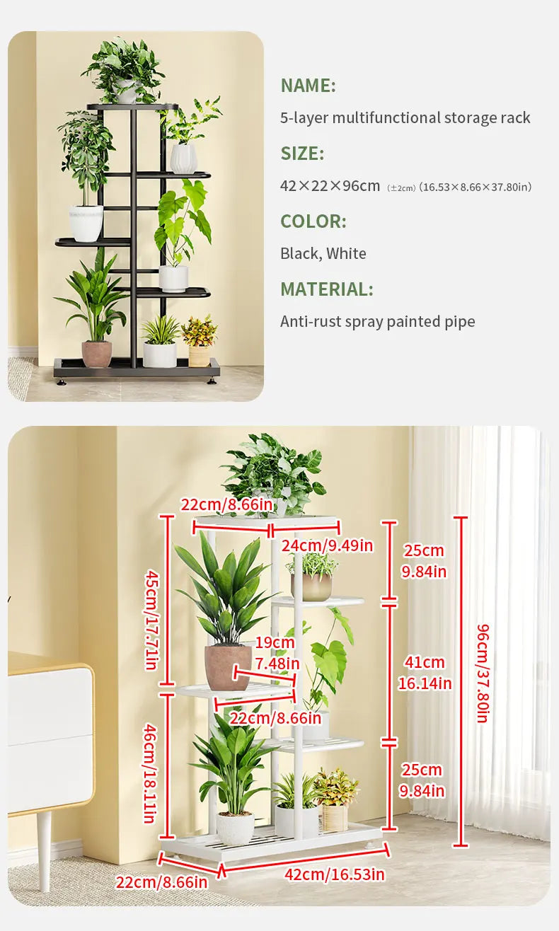 Iron Potted Flower Organizer Plant Stand Rack
