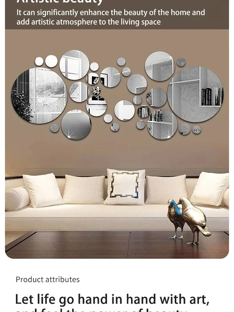 3D Acrylic Mirror Wall Sticker