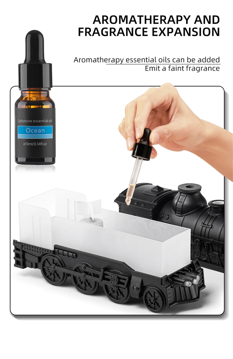 Train Air Humidifier Ultrasonic Aromatherapy Diffusers
