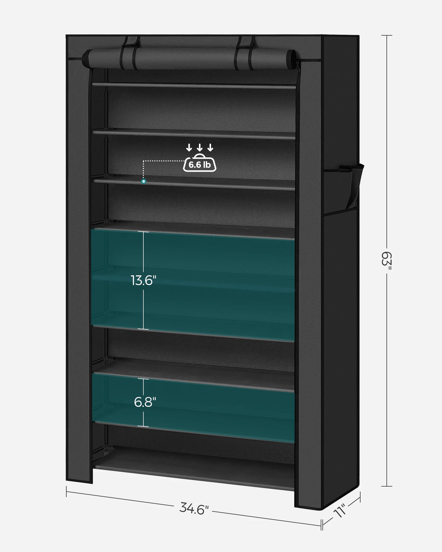 9 Tier Shoe Organizer with Nonwoven Fabric Cover