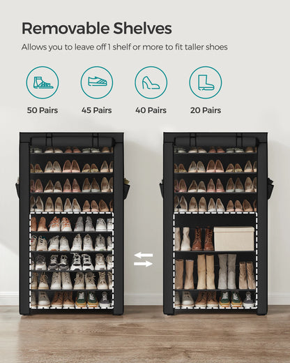 9 Tier Shoe Organizer with Nonwoven Fabric Cover