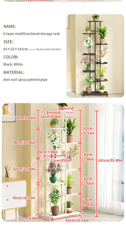 Iron Potted Flower Organizer Plant Stand Rack