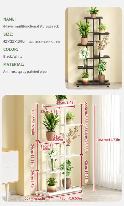 Iron Potted Flower Organizer Plant Stand Rack
