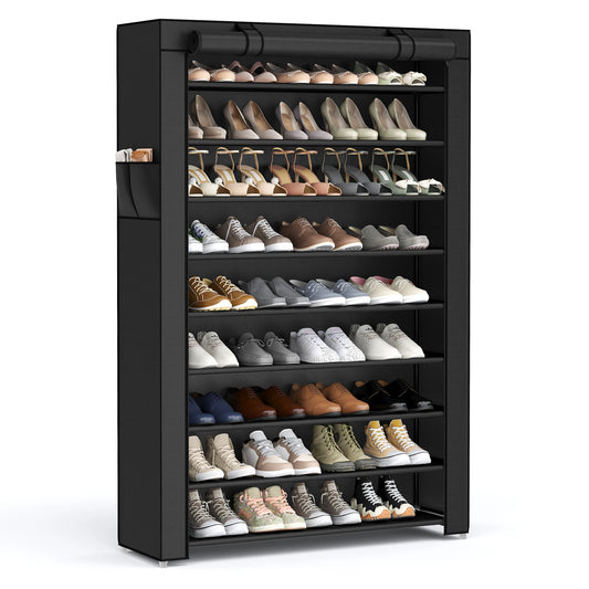 9 Tier Shoe Organizer with Nonwoven Fabric Cover