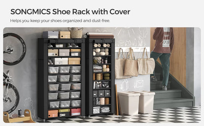 9 Tier Shoe Organizer with Nonwoven Fabric Cover