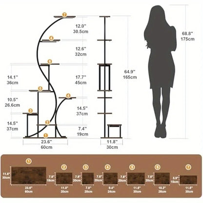 Tall Coner Display Shelves LED Corner Bookshelf Display
