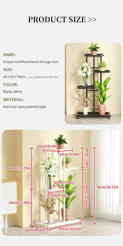 Iron Potted Flower Organizer Plant Stand Rack