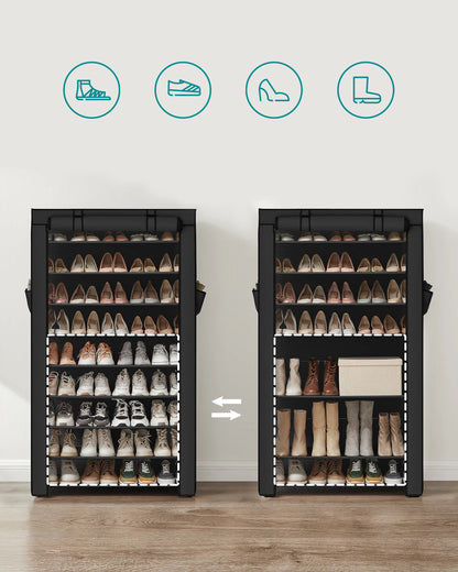 9 Tier Shoe Organizer with Nonwoven Fabric Cover