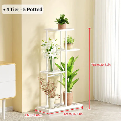 Iron Potted Flower Organizer Plant Stand Rack