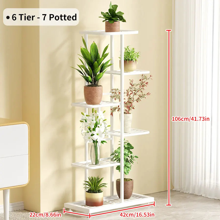 Iron Potted Flower Organizer Plant Stand Rack